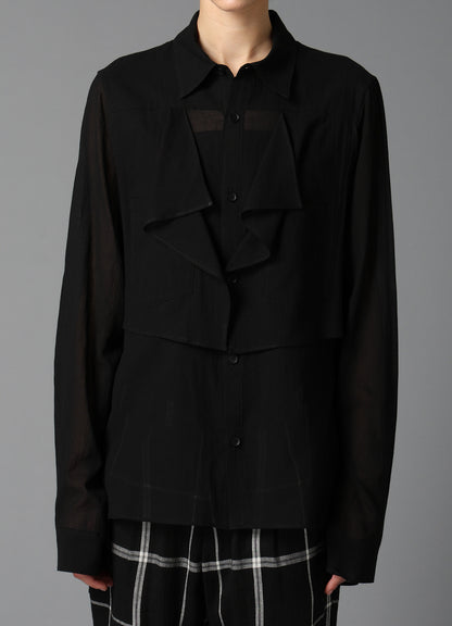 COTTON CHIFFON SQUARE PANEL BLOUSE