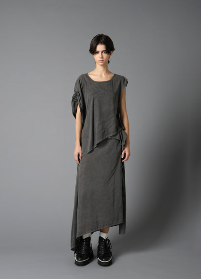 GARMENT-DYED LAWN SQUARE BLOUSE