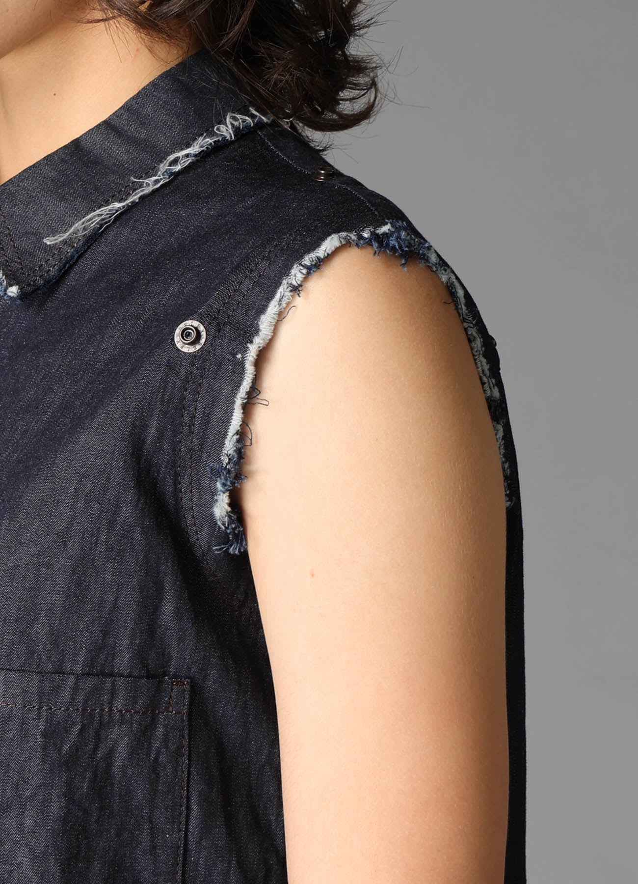 6oz DENIM DESIGNED SLEEVE BLOUSE A