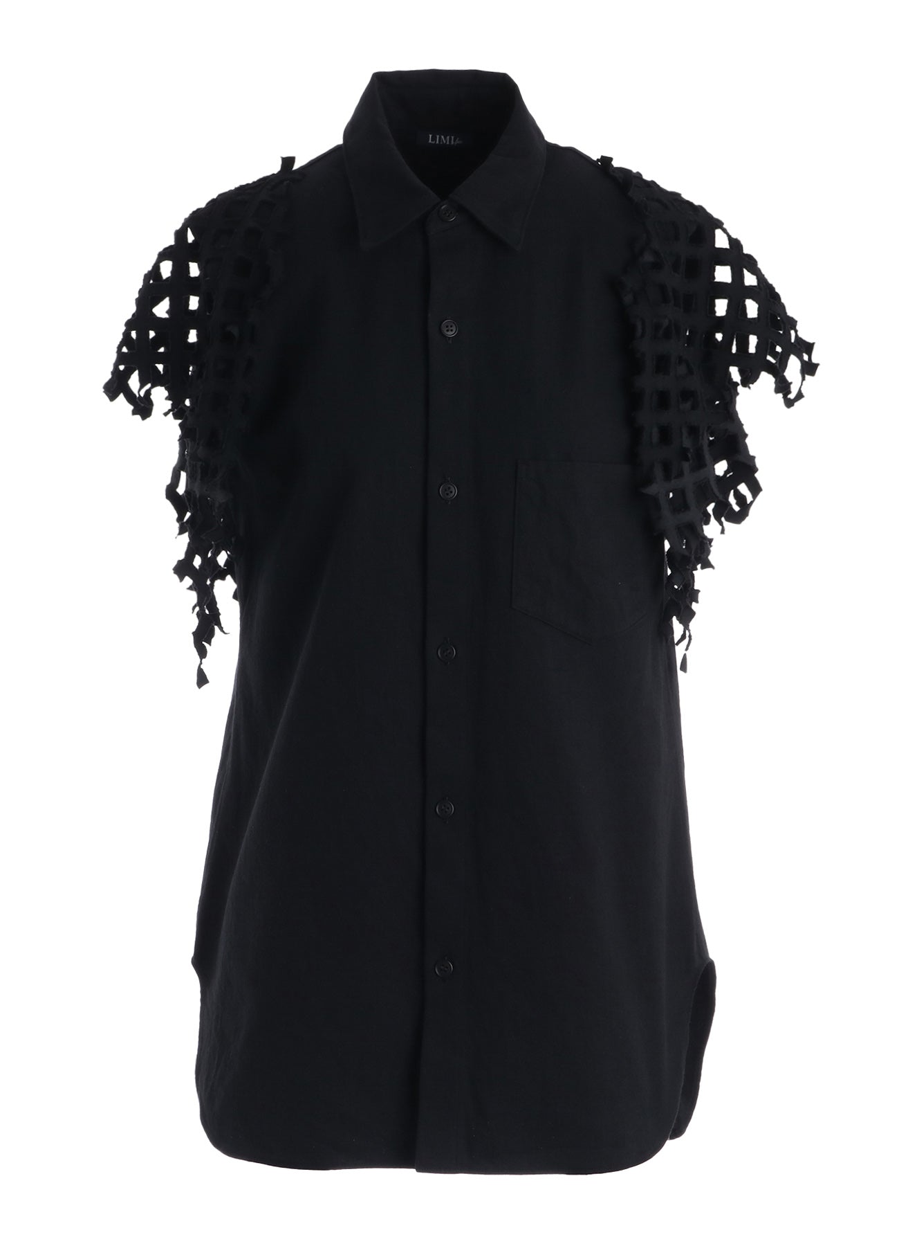 BLACK DENIM DESIGNED SLEEVE BLOUSE B