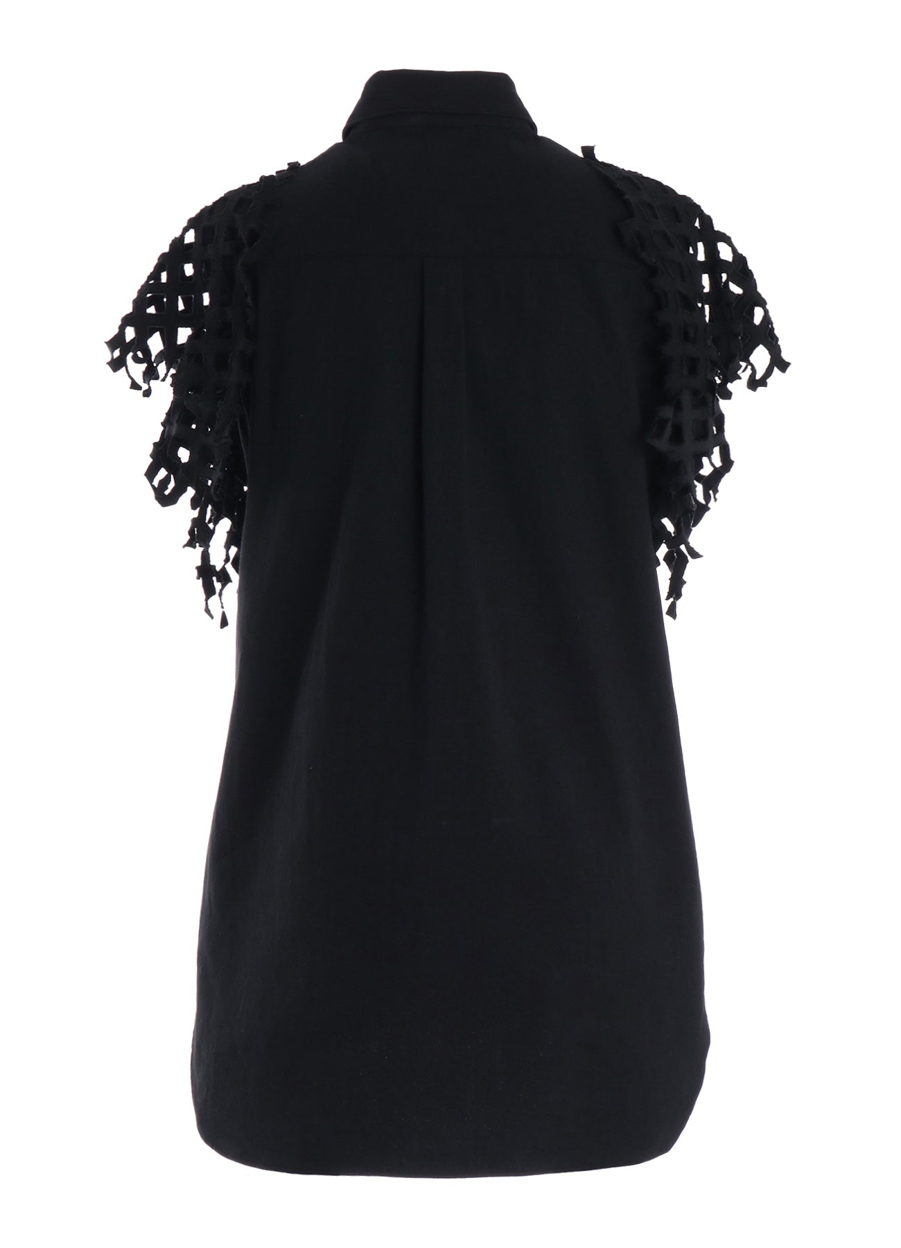 BLACK DENIM DESIGNED SLEEVE BLOUSE B