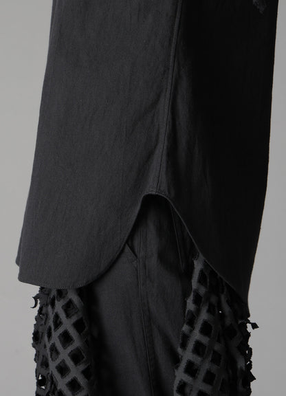 BLACK DENIM DESIGNED SLEEVE BLOUSE B