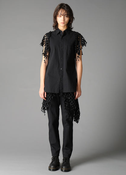 BLACK DENIM DESIGNED SLEEVE BLOUSE B