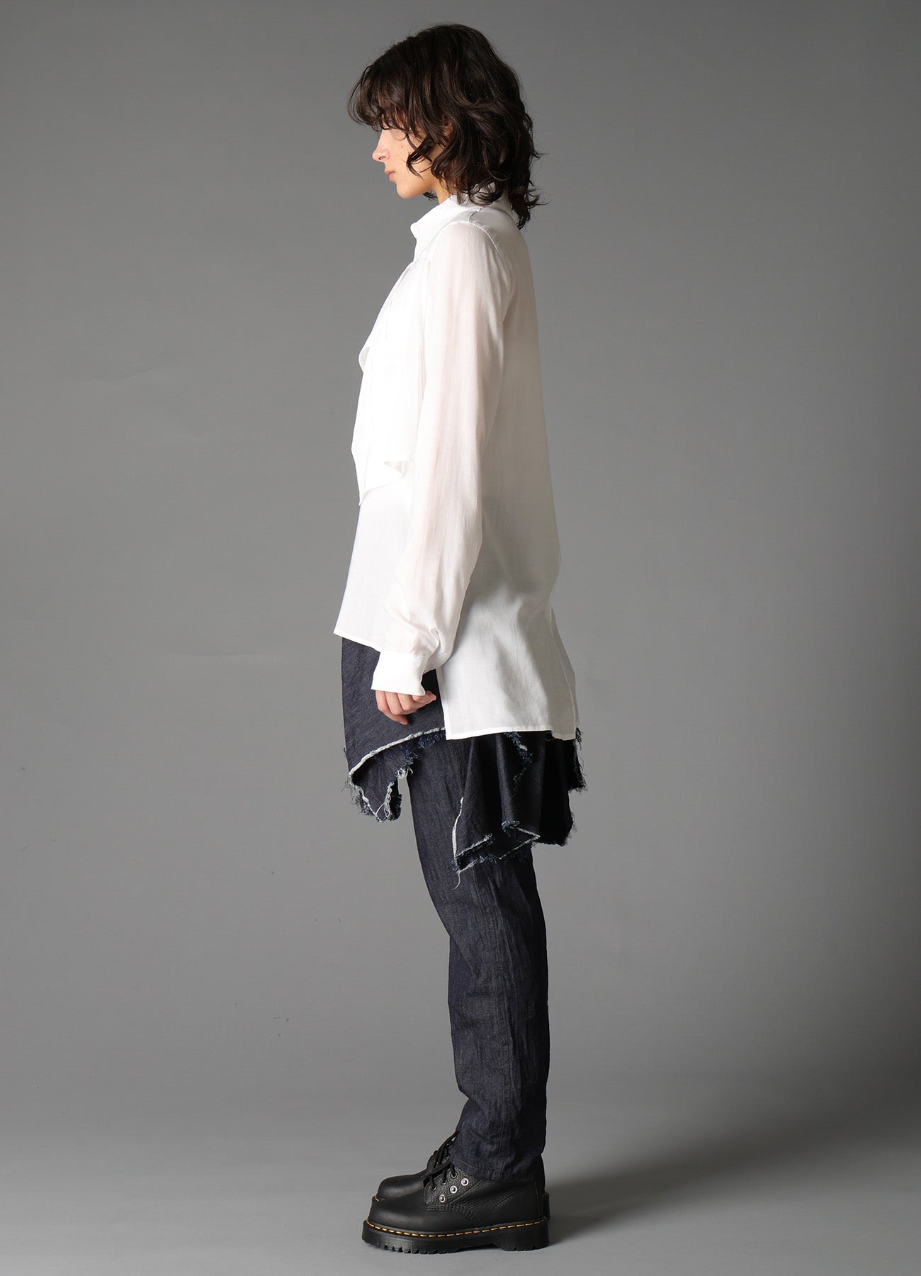 SOFT LAWN SQUARE PANEL BLOUSE