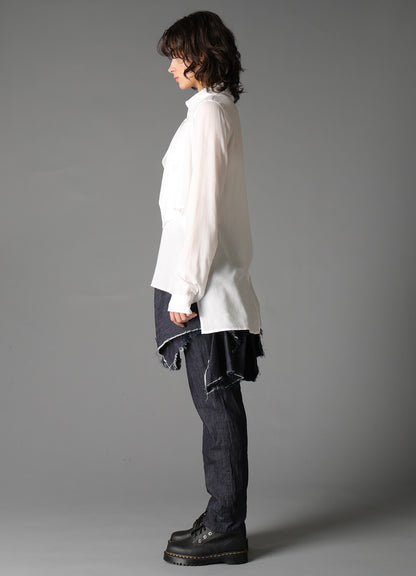 SOFT LAWN SQUARE PANEL BLOUSE