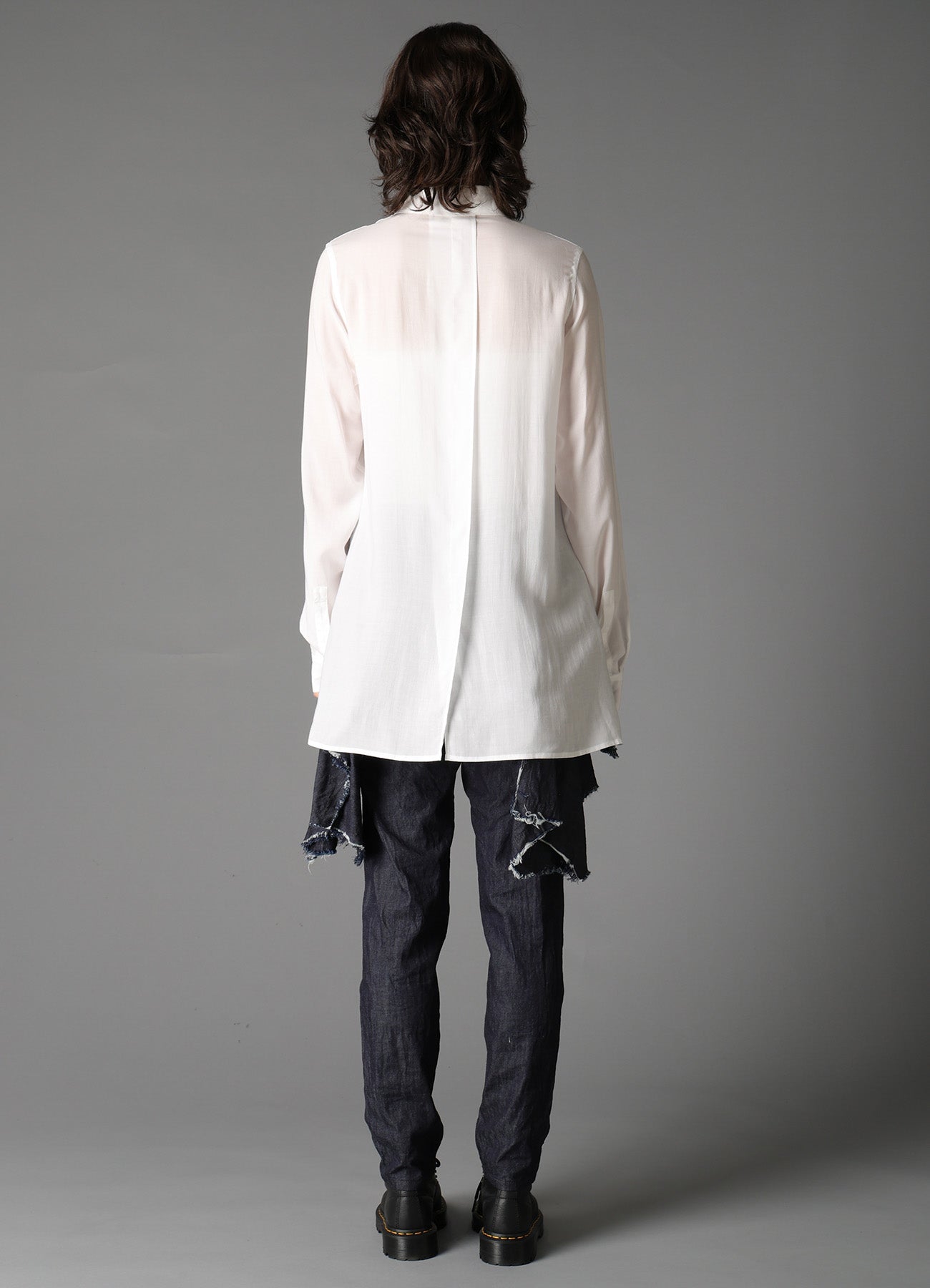 SOFT LAWN SQUARE PANEL BLOUSE