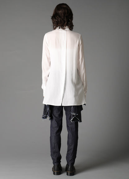 SOFT LAWN SQUARE PANEL BLOUSE