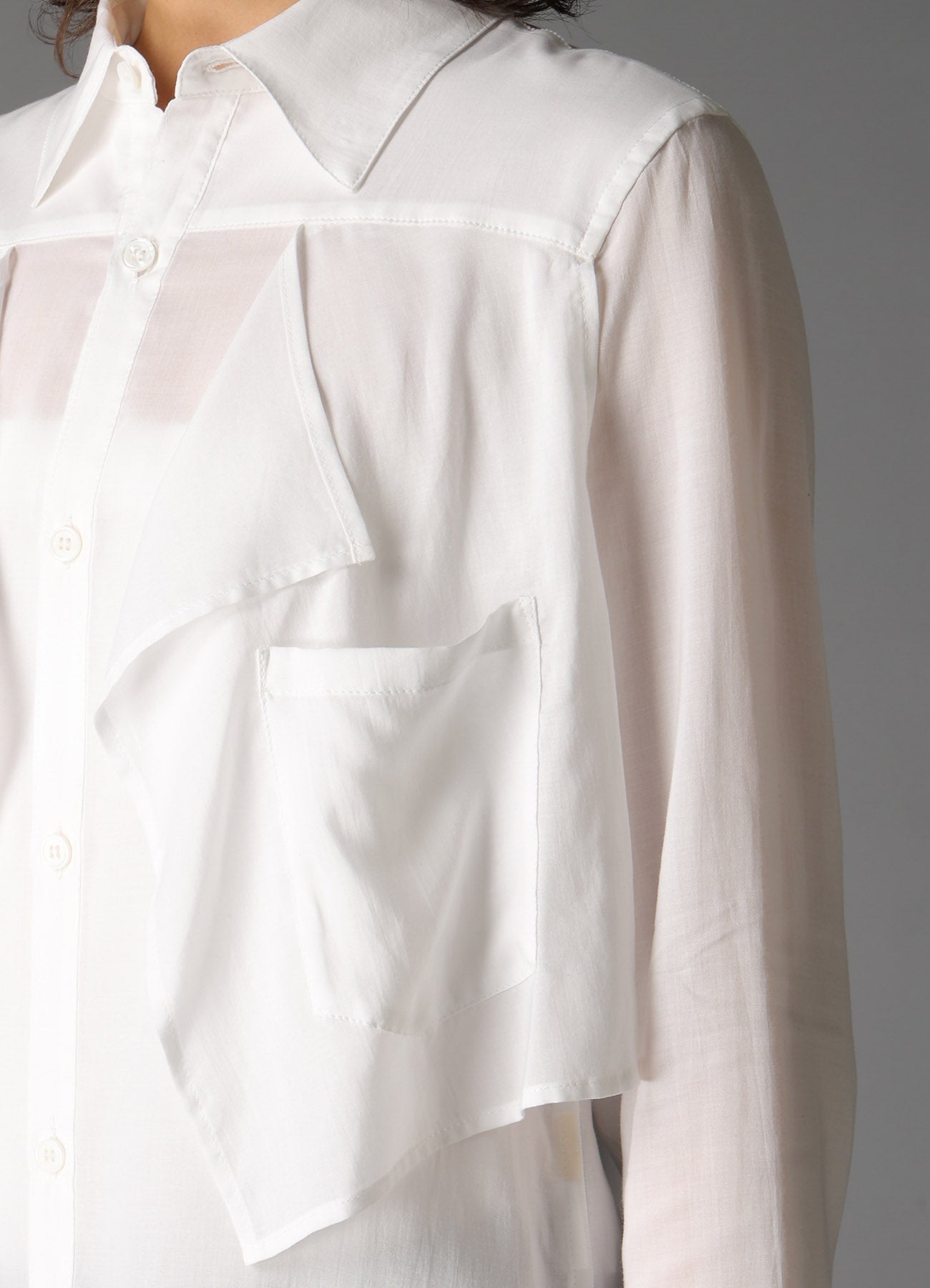 SOFT LAWN SQUARE PANEL BLOUSE