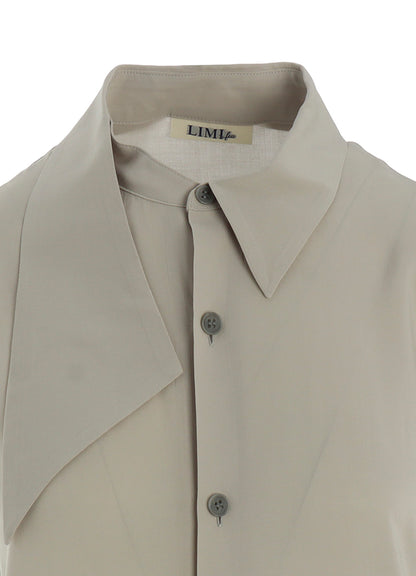 RAYON LAWN ASYMMETRIC COLLAR BLOUSE