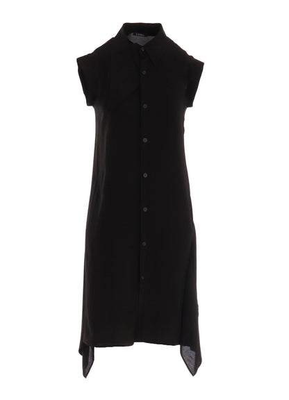RAYON LAWN ASYMMETRIC COLLAR BLOUSE