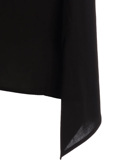 RAYON LAWN ASYMMETRIC COLLAR BLOUSE