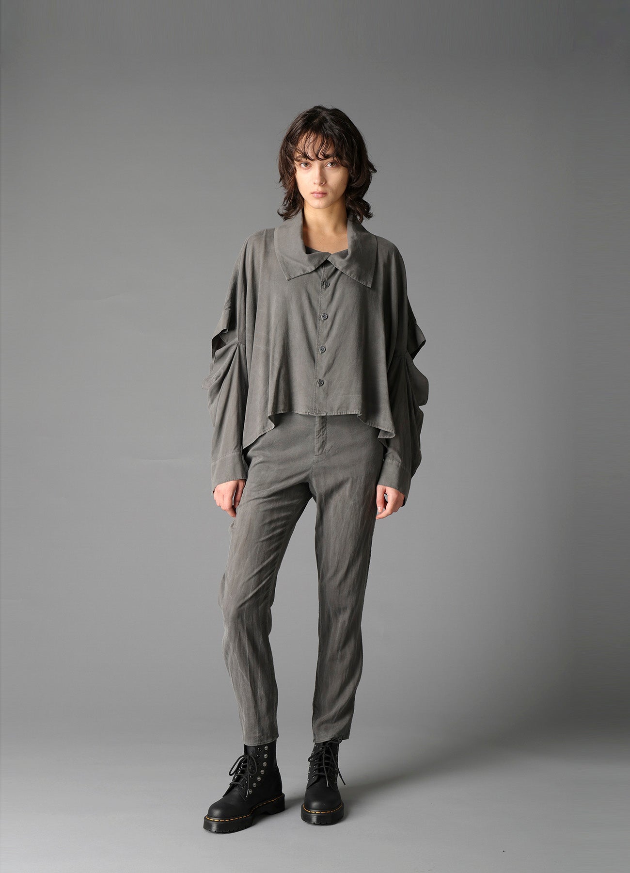 GARMENT-DYED LAWN ELBOW SLIT SHIRT – THE SHOP YOHJI YAMAMOTO