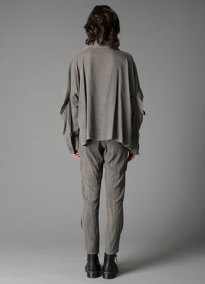 GARMENT-DYED LAWN ELBOW SLIT SHIRT