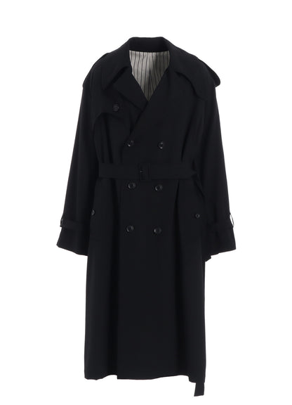 W/GABARDINE LONG TRENCH COAT