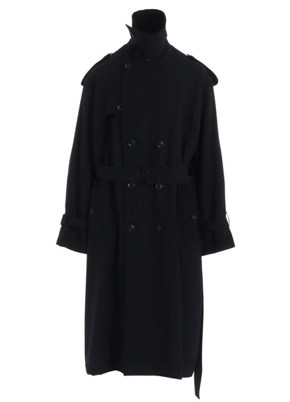 W/GABARDINE LONG TRENCH COAT
