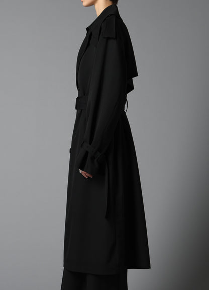 W/GABARDINE LONG TRENCH COAT