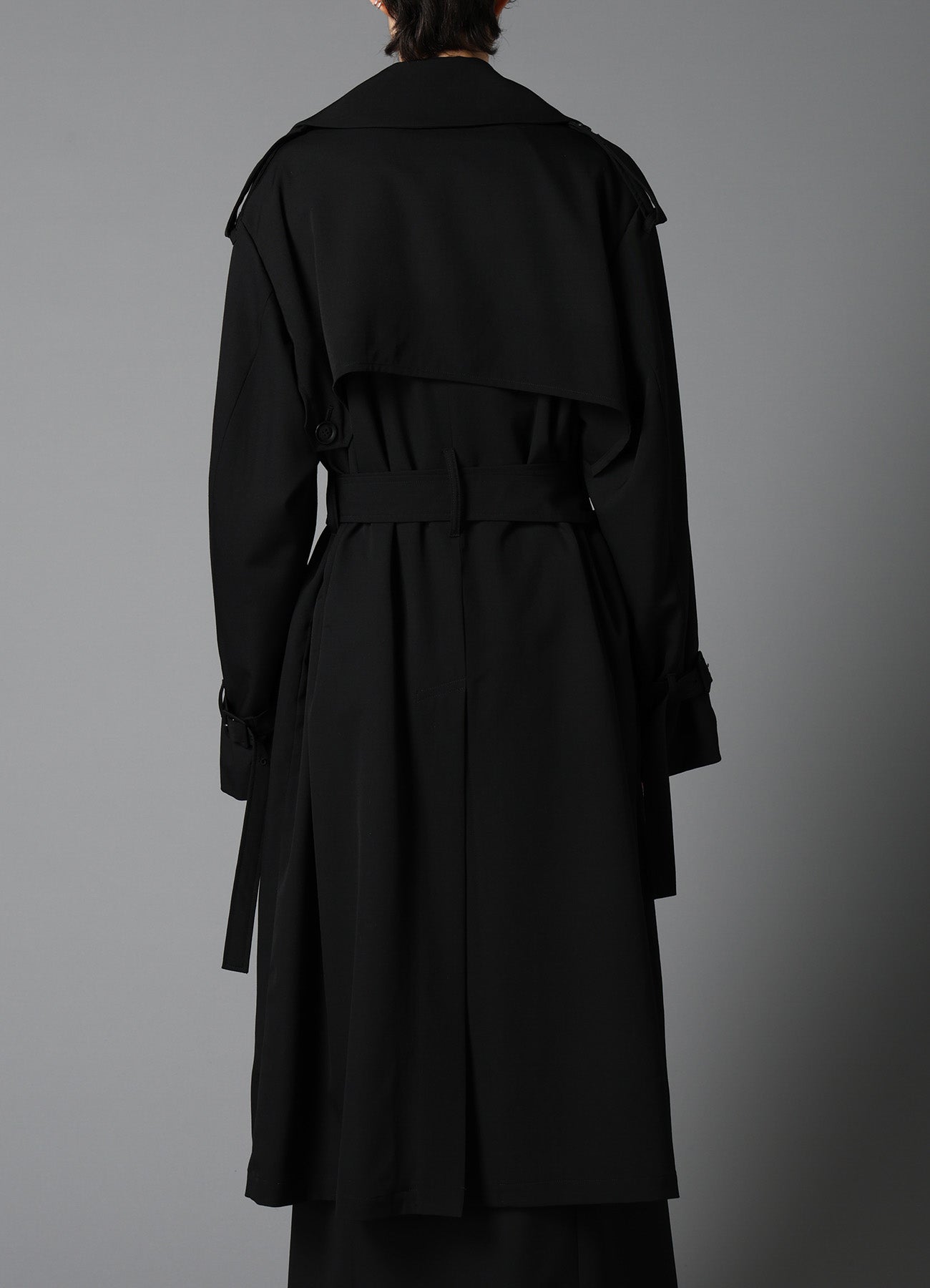 W/GABARDINE LONG TRENCH COAT