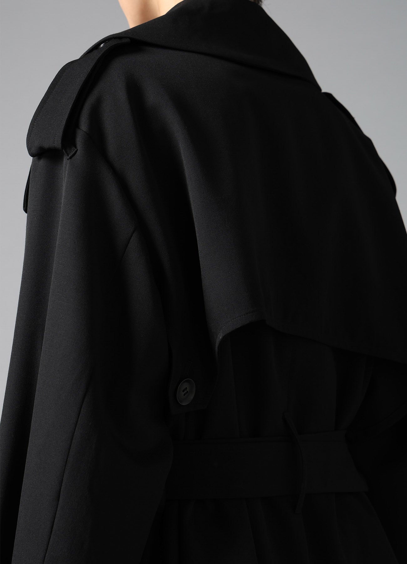 W/GABARDINE LONG TRENCH COAT