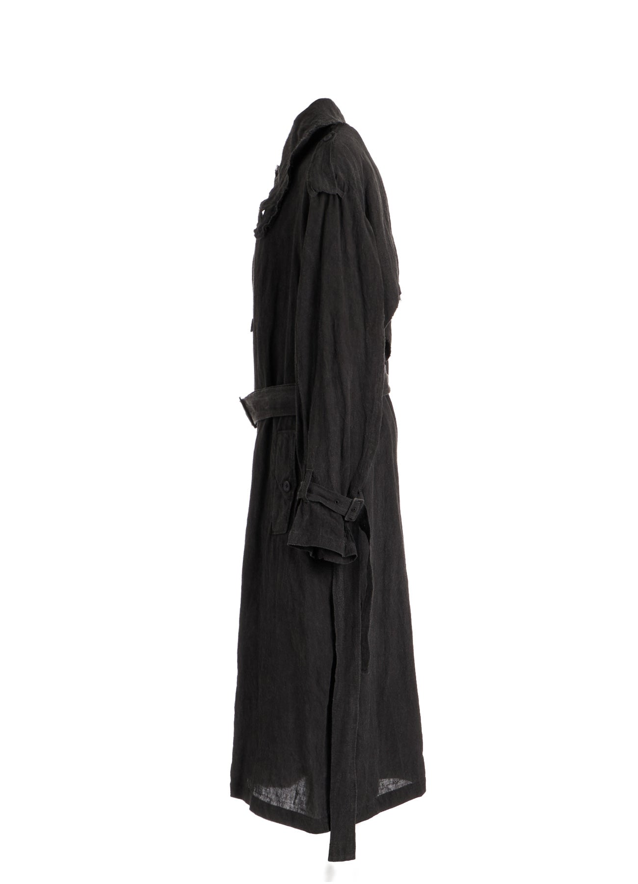 INK DYED LAWN LONG TRENCH COAT