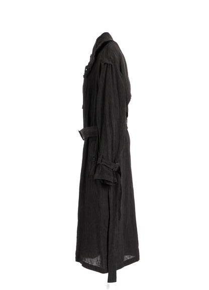 INK DYED LAWN LONG TRENCH COAT