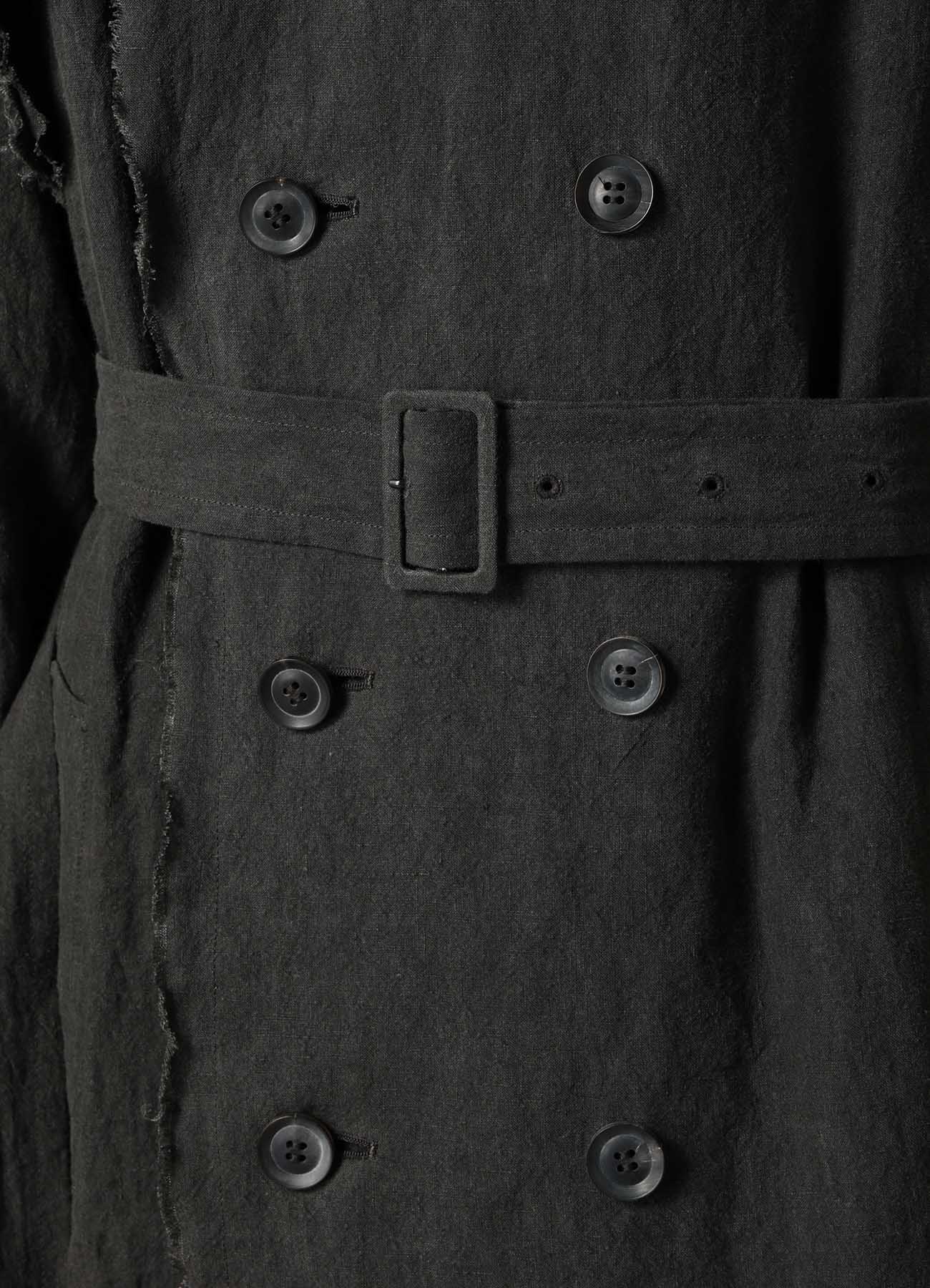INK DYED LAWN LONG TRENCH COAT