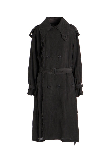 INK DYED LAWN LONG TRENCH COAT