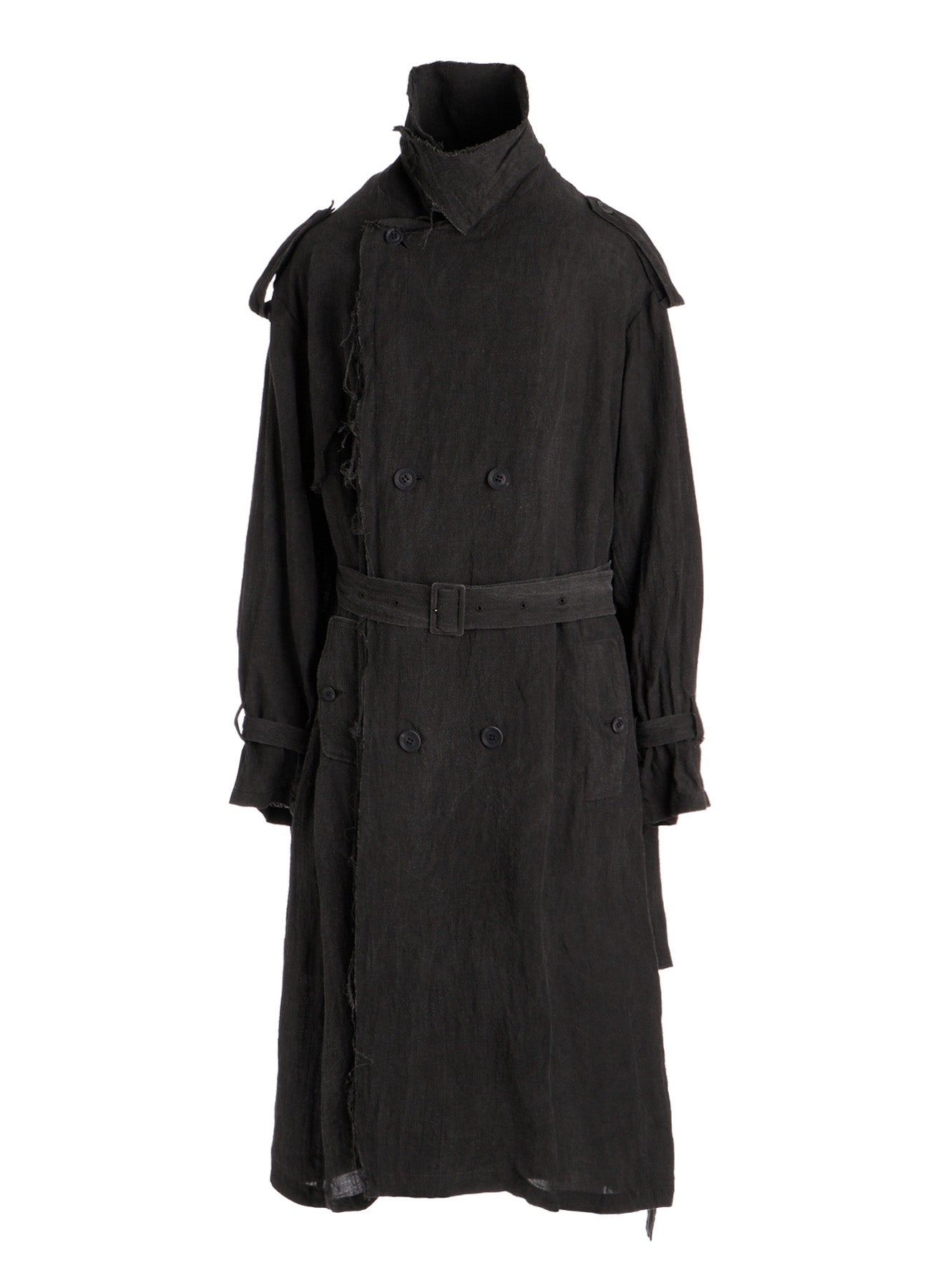 INK DYED LAWN LONG TRENCH COAT