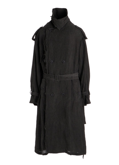 INK DYED LAWN LONG TRENCH COAT