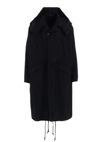 W/GABARDINE HOODED COAT