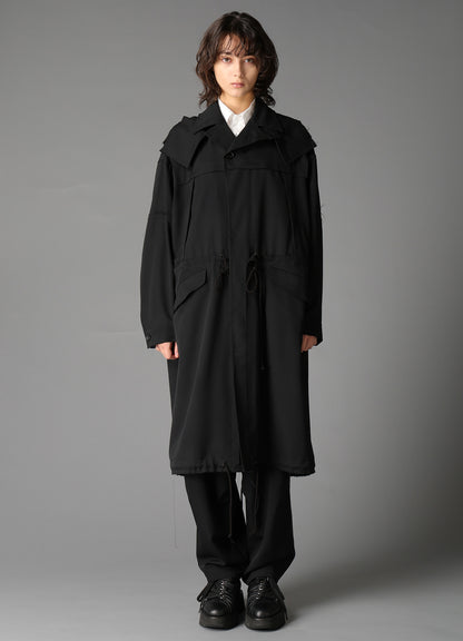 W/GABARDINE HOODED COAT