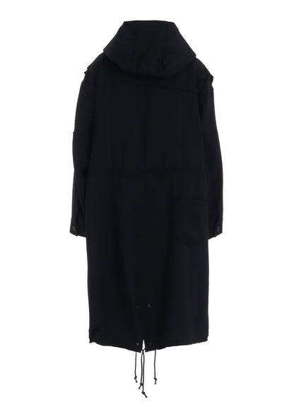 W/GABARDINE HOODED COAT