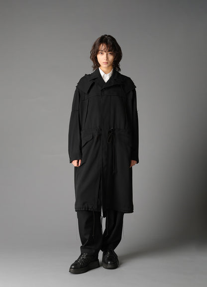 W/GABARDINE HOODED COAT