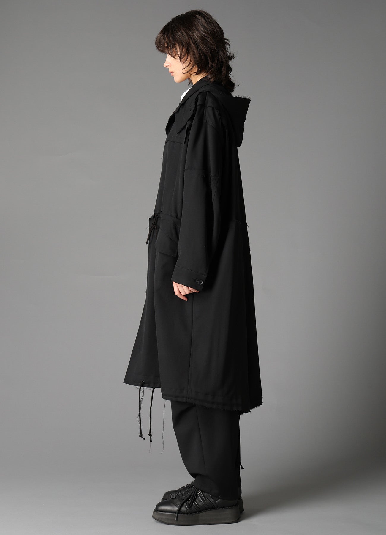 W/GABARDINE HOODED COAT