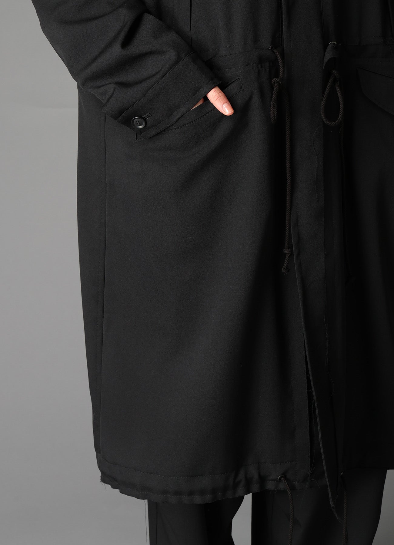 W/GABARDINE HOODED COAT