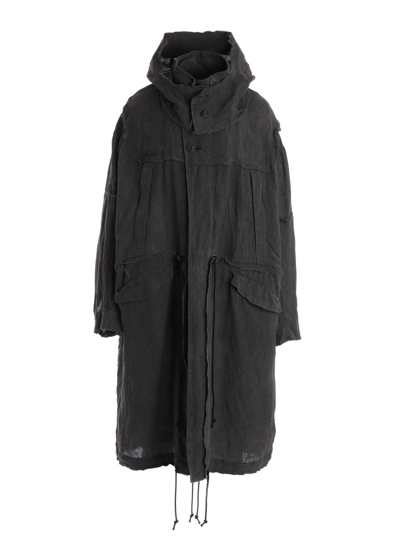 INK DYED LAWN HOODED COAT
