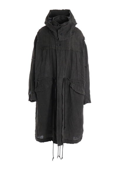 INK DYED LAWN HOODED COAT