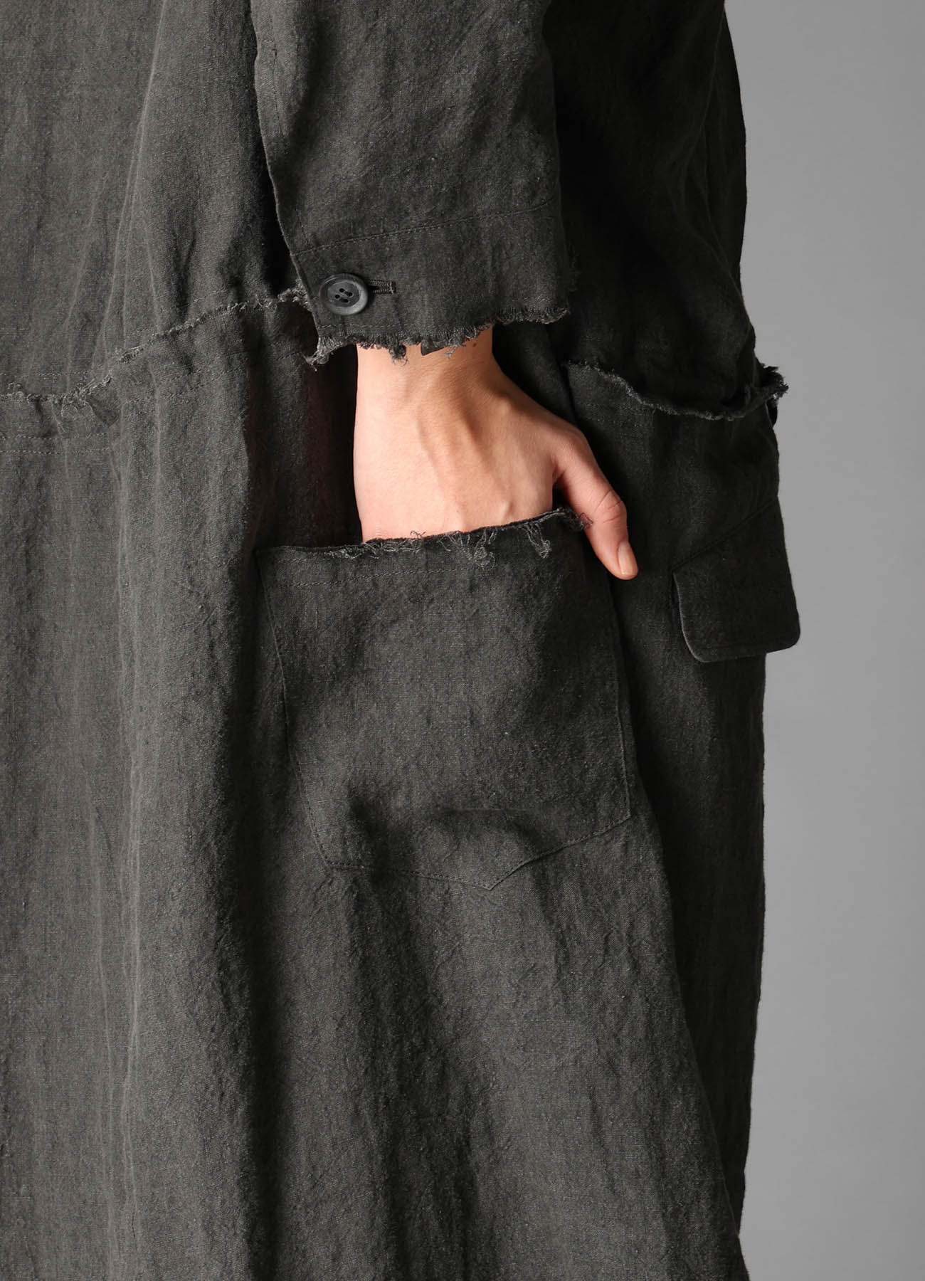 INK DYED LAWN HOODED COAT