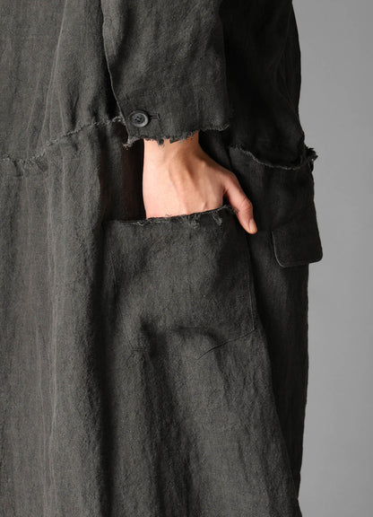 INK DYED LAWN HOODED COAT