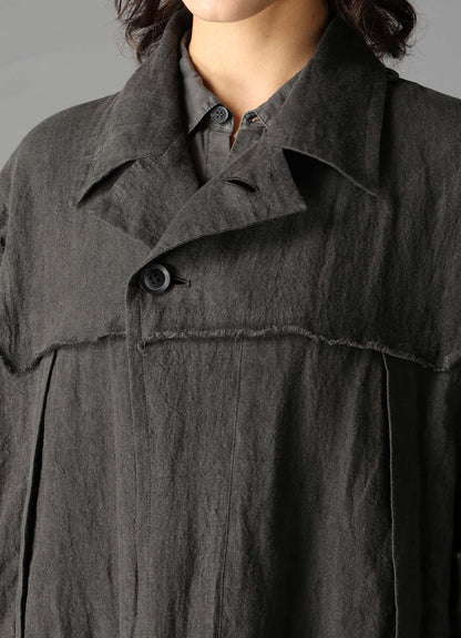 INK DYED LAWN HOODED COAT