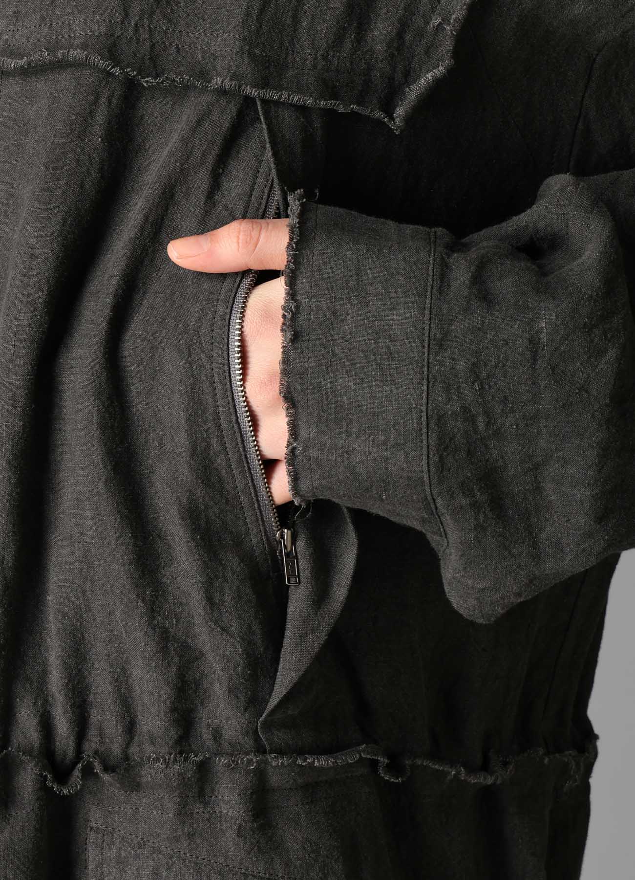 INK DYED LAWN HOODED COAT