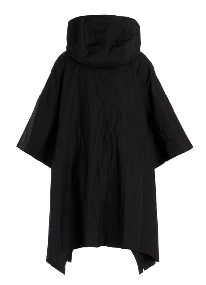 NYLON TAFFETA HOODED PONCHO COAT