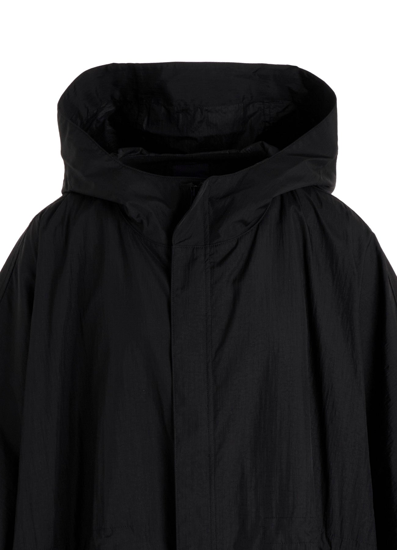 NYLON TAFFETA HOODED PONCHO COAT