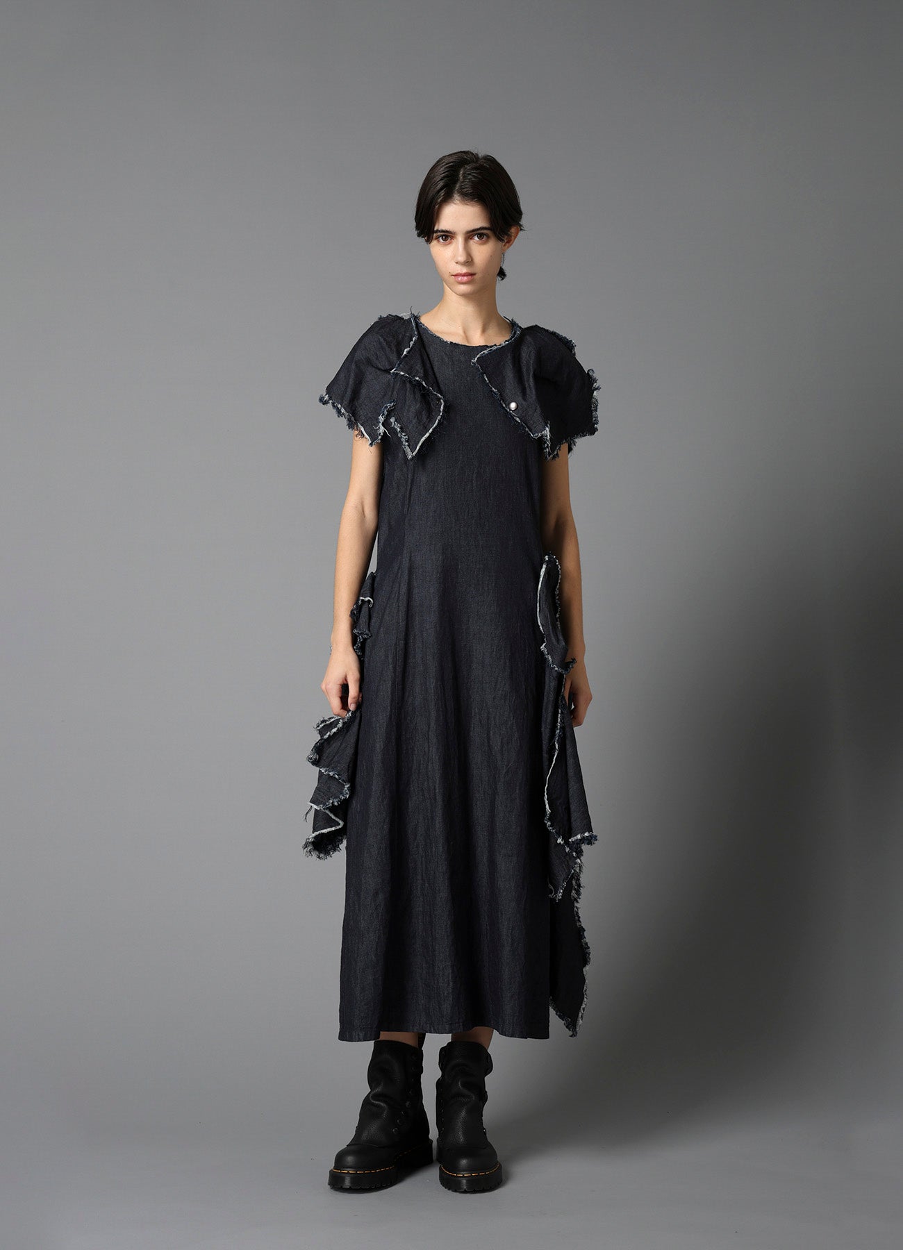 8oz DENIM DESIGNED PANEL DRESS A