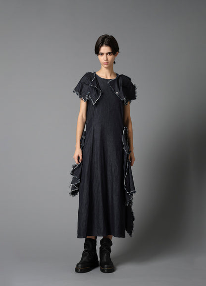8oz DENIM DESIGNED PANEL DRESS A