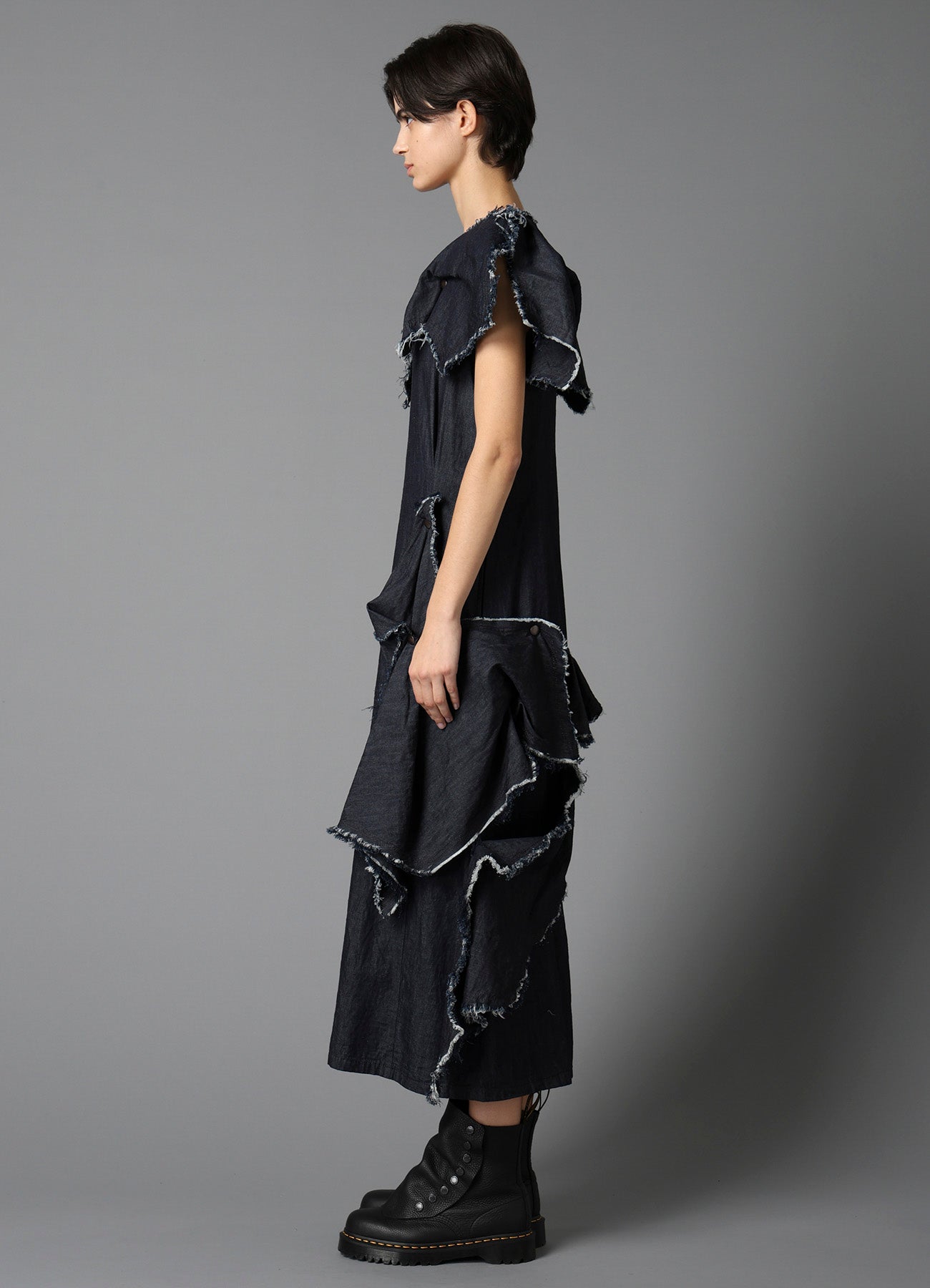 8oz DENIM DESIGNED PANEL DRESS A
