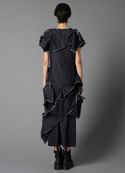 8oz DENIM DESIGNED PANEL DRESS A
