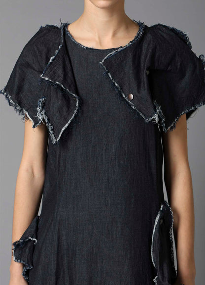 8oz DENIM DESIGNED PANEL DRESS A