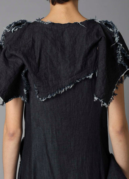 8oz DENIM DESIGNED PANEL DRESS A