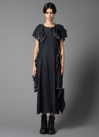 8oz DENIM DESIGNED PANEL DRESS A