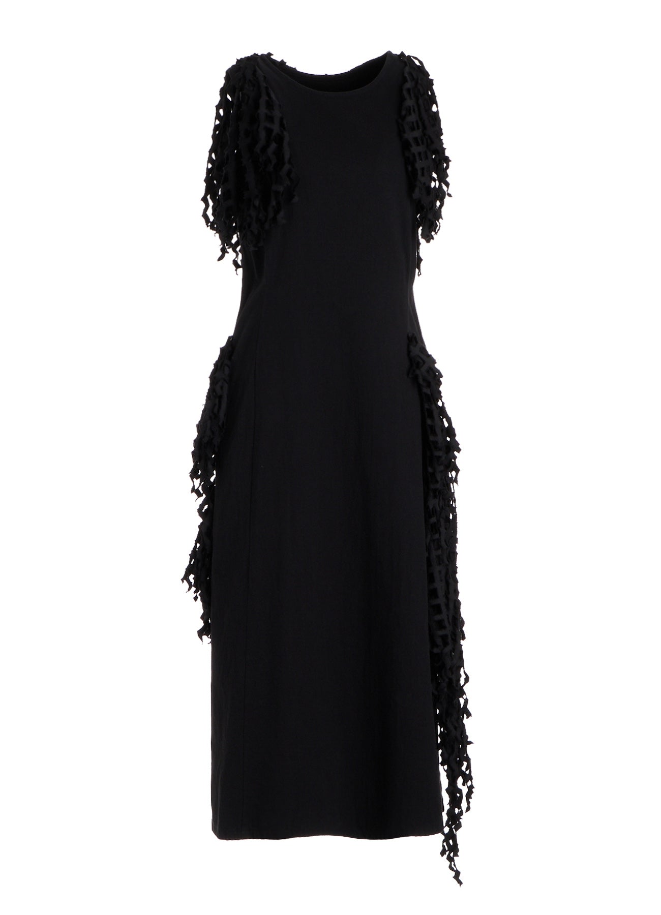 BLACK DENIM DESIGNED PANEL DRESS A